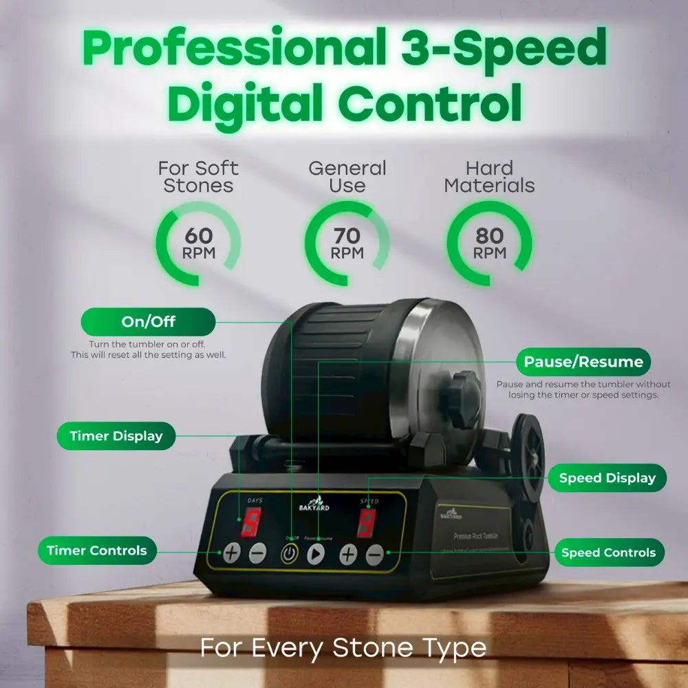 Bakyard Professional Electric Rock Tumbler Kit