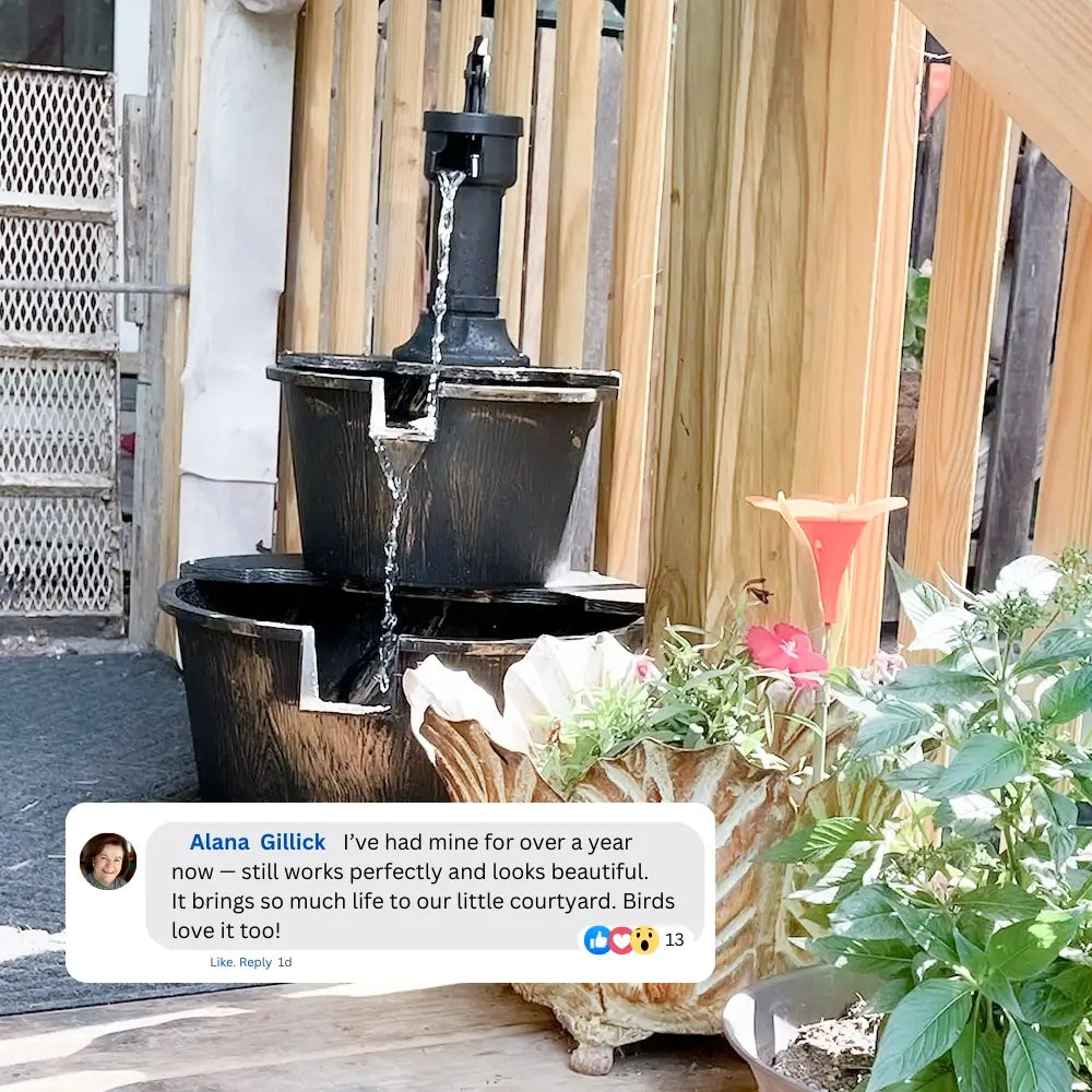 Bakyard Cascara Solar-Powered Water Fountain