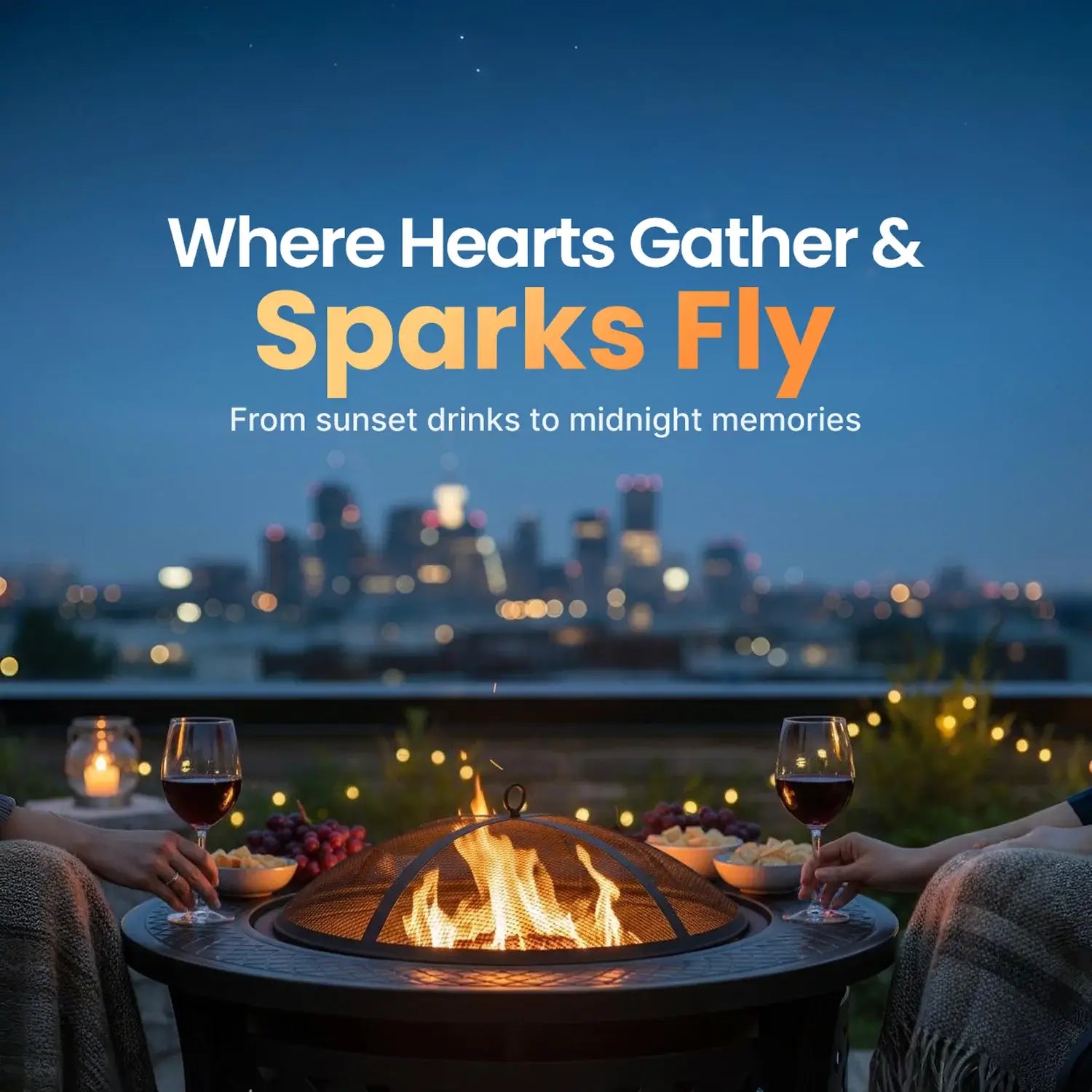 Bakyard Ember Ring - 2 in 1 Fire Pit & BBQ