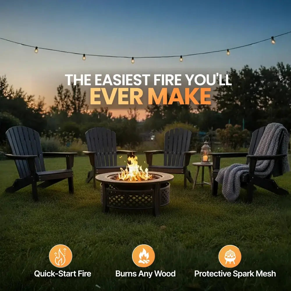 Bakyard Ember Ring - 2 in 1 Fire Pit & BBQ