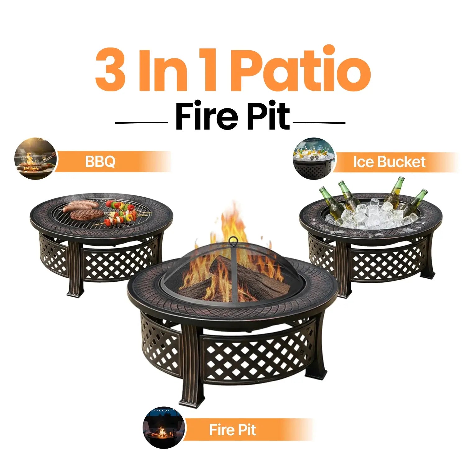 Bakyard Ember Ring - 2 in 1 Fire Pit & BBQ