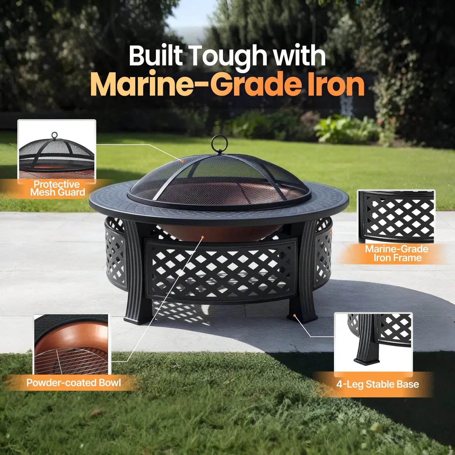 Bakyard Ember Ring - 2 in 1 Fire Pit & BBQ