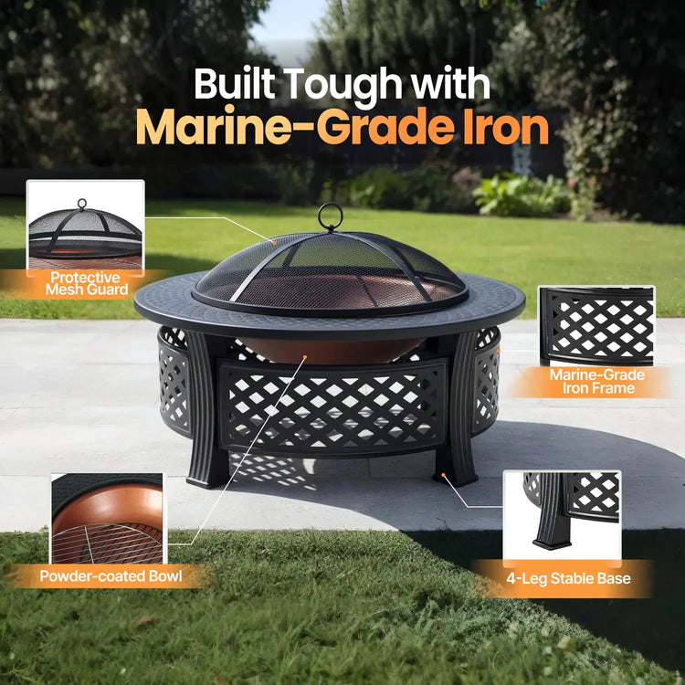 Bakyard Ember Ring round fire pit table