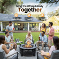 Bakyard Ember Ring fire pit on built-in wheels