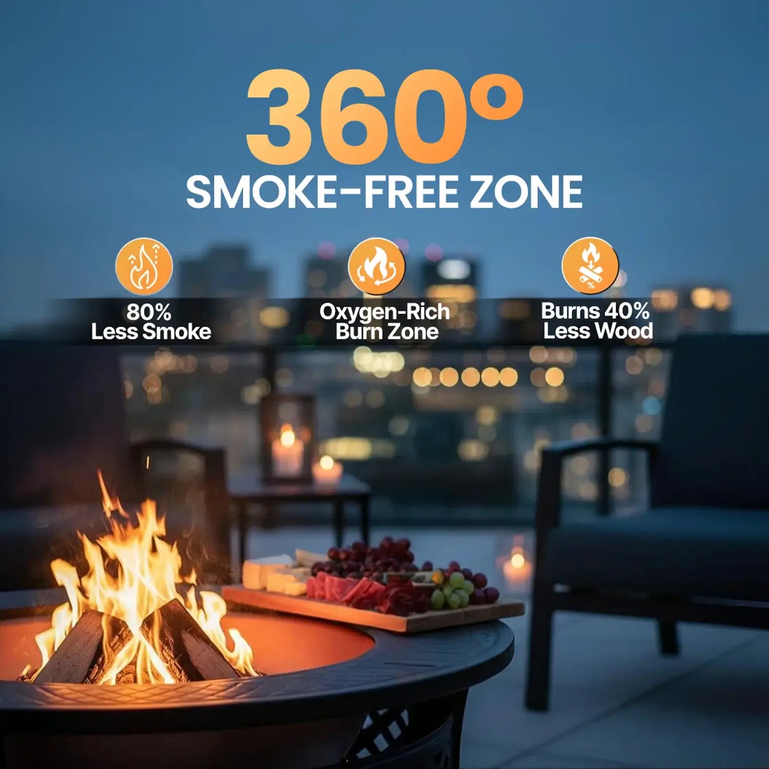 Bakyard Ember Ring - 2 in 1 Fire Pit & BBQ