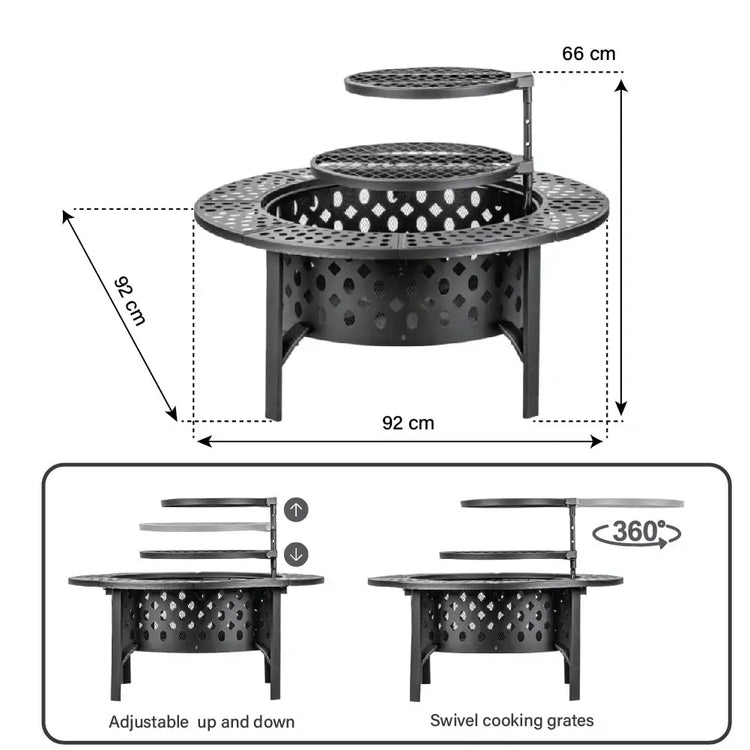 Bakyard Omnipit fire pit with wood burning