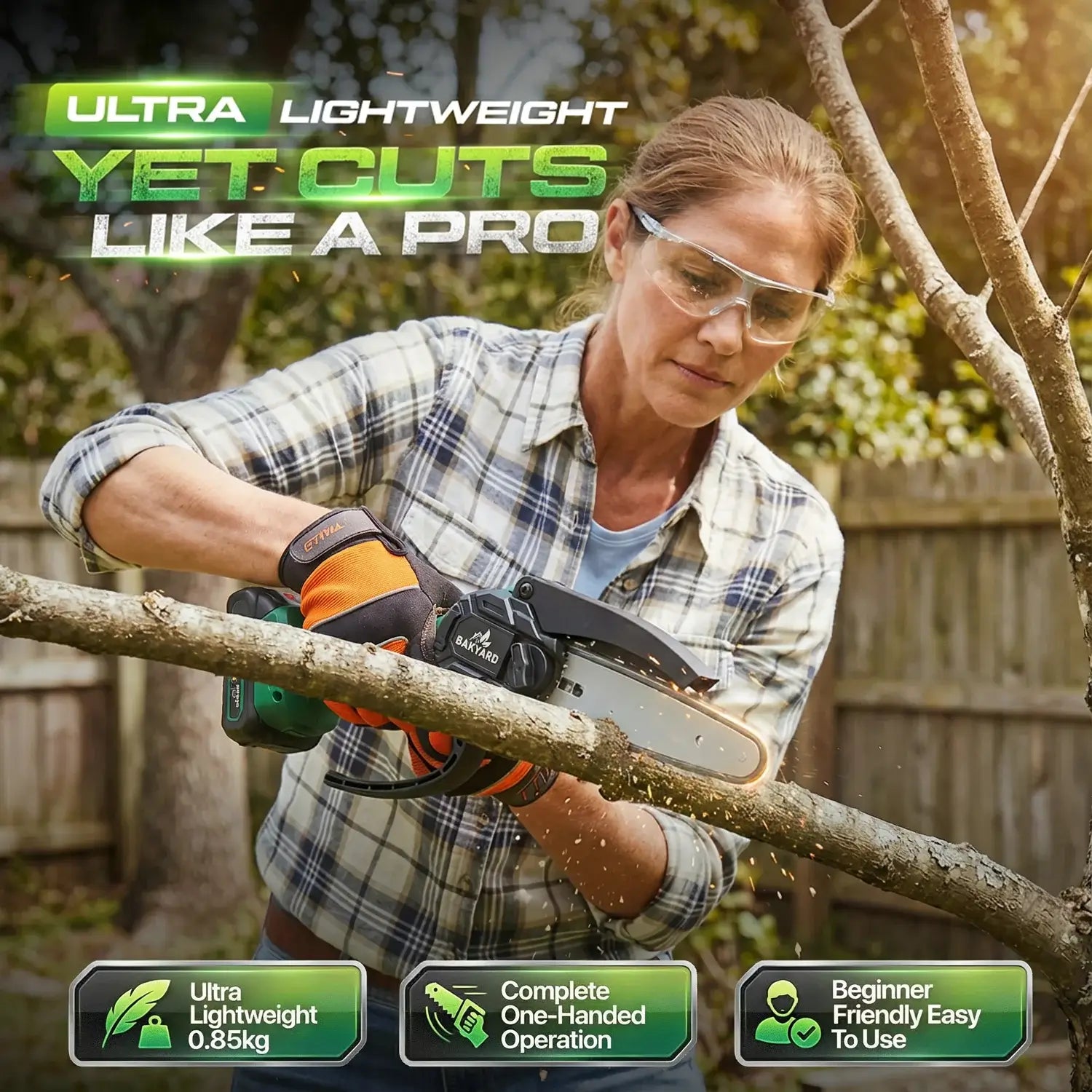 Bakyard Mini Cordless Chainsaw
