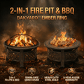 Bakyard Ember Ring 2-in-1 fire pit and BBQ, 81cm across