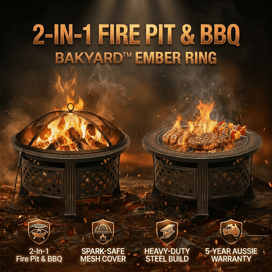 Bakyard Ember Ring 2-in-1 fire pit and BBQ, 81cm across