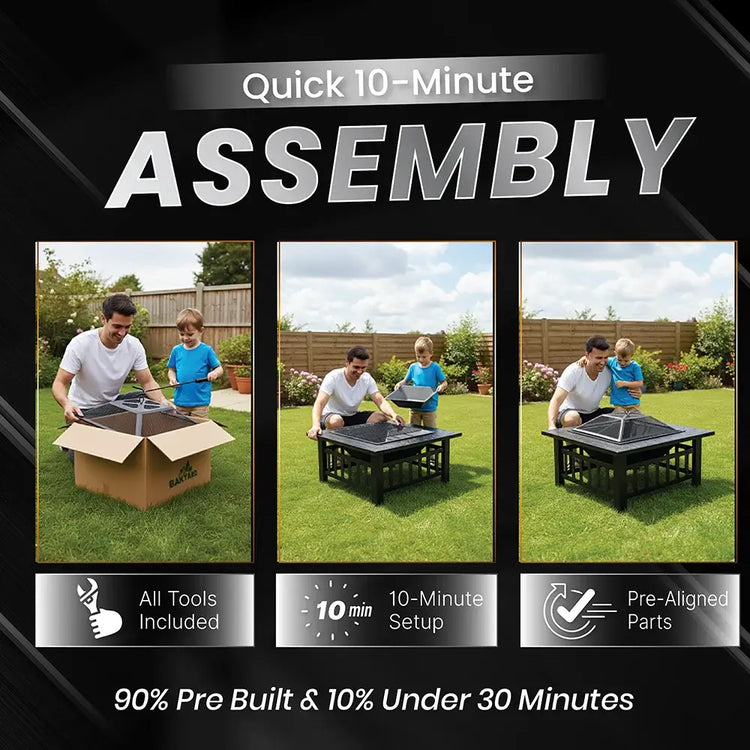 Bakyard FireFlex fire pit with BBQ grill fitted