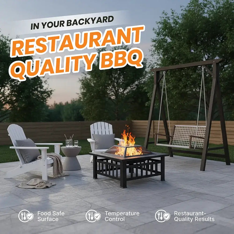 Bakyard FireFlex fire pit with spark screen in place