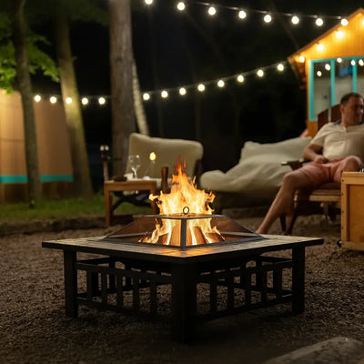 Bakyard FireFlex fire pit with weather cover