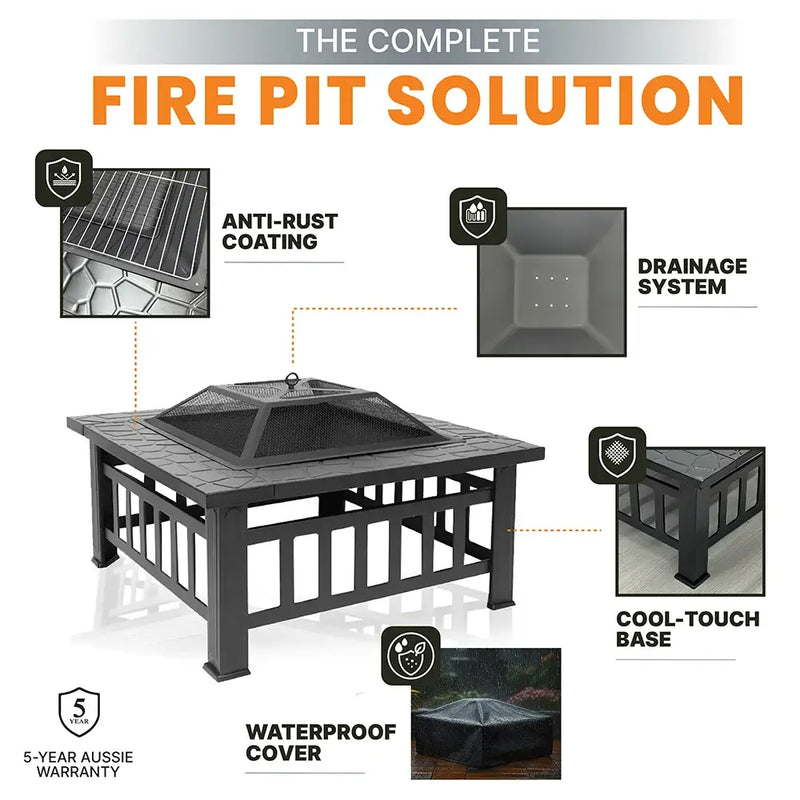 Bakyard FireFlex fire pit and BBQ, full view