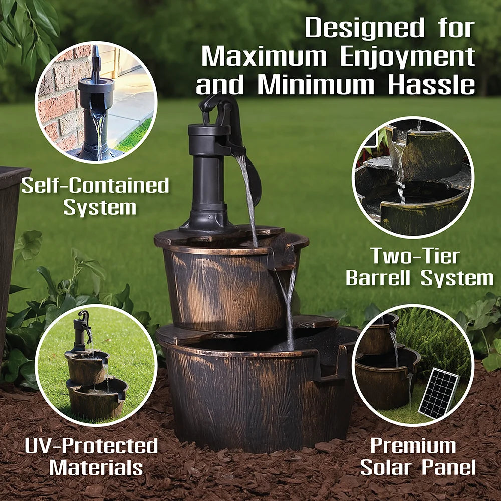 Bakyard Cascara Solar-Powered Water Fountain