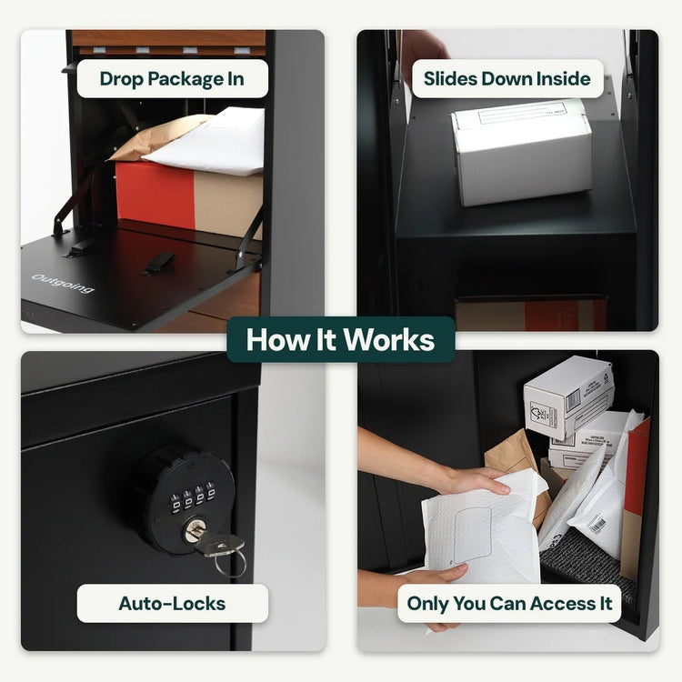 Cali letterbox interior parcel compartment