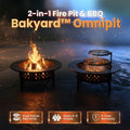 Bakyard Omnipit 2-in-1 fire pit and BBQ, 92cm square