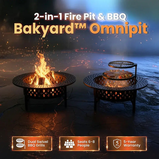 Bakyard Omnipit - 2 in 1 Fire Pit & BBQ