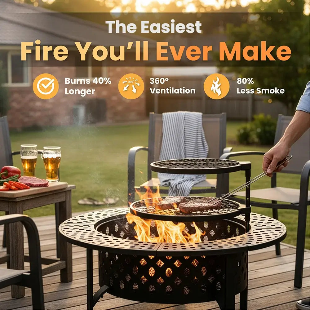 Bakyard Omnipit - 2 in 1 Fire Pit & BBQ