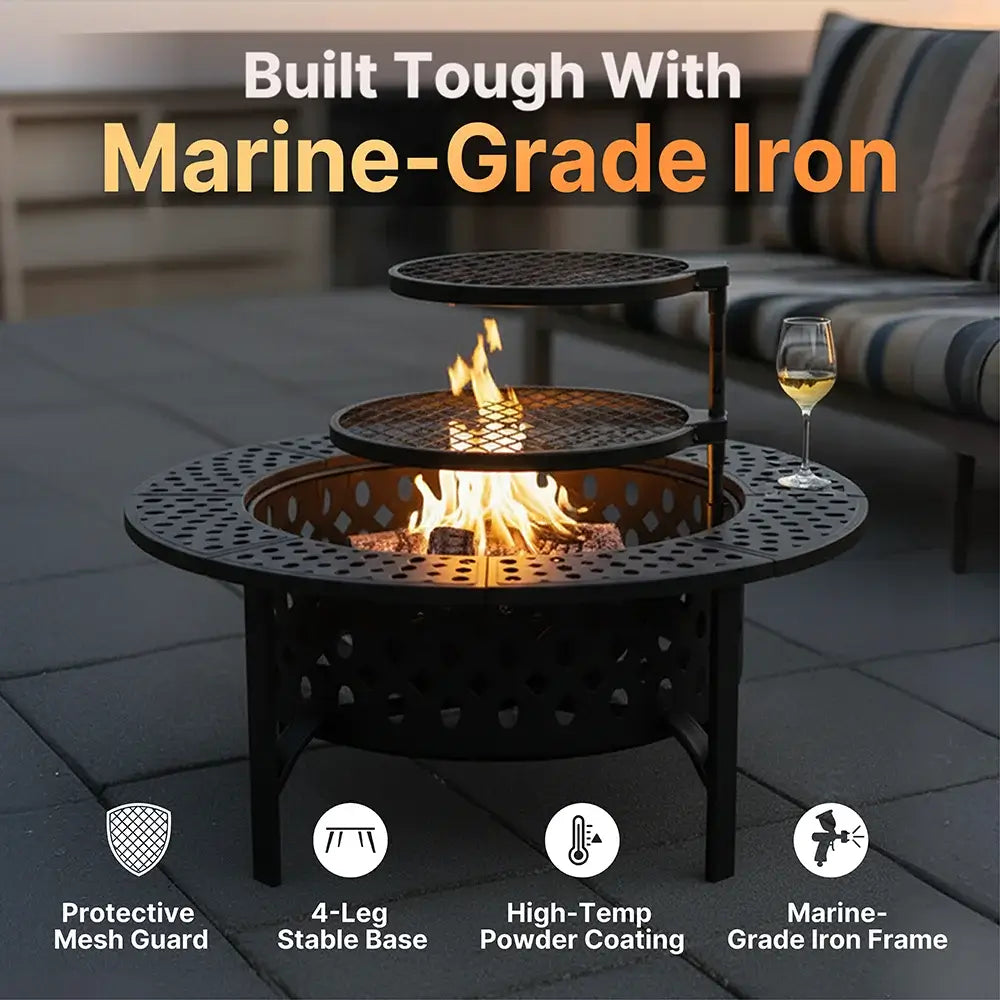 Bakyard Omnipit - 2 in 1 Fire Pit & BBQ