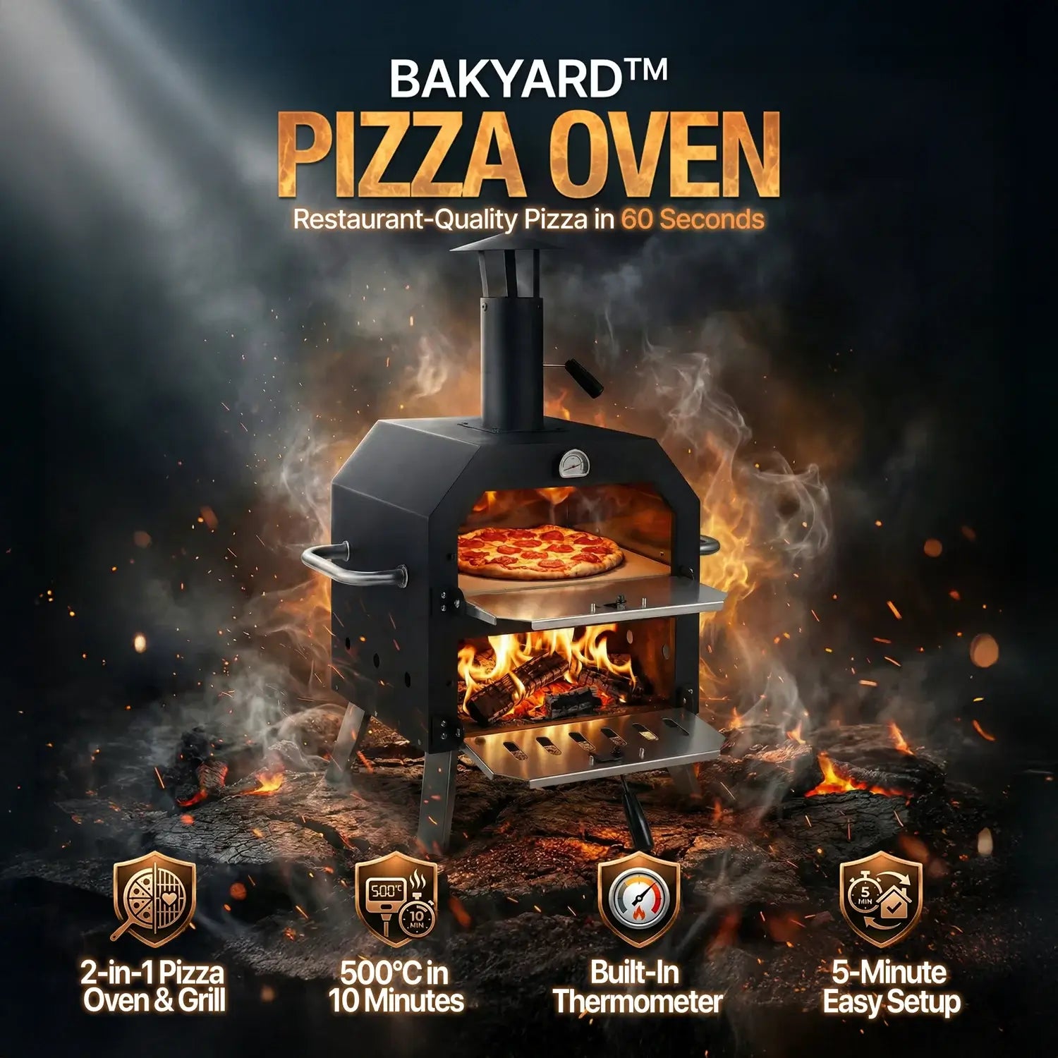 Bakyard™ 2 in 1 Pizza Oven