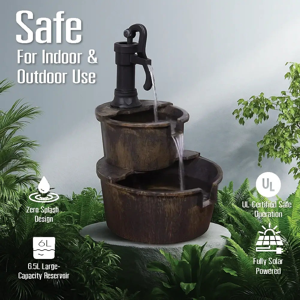 Bakyard Cascara Solar-Powered Water Fountain