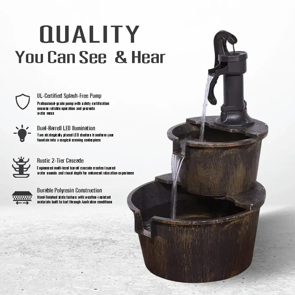 Bakyard Cascara Solar-Powered Water Fountain