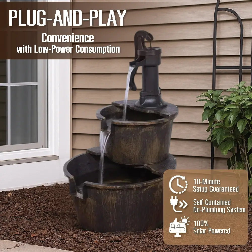 Bakyard Cascara Solar-Powered Water Fountain