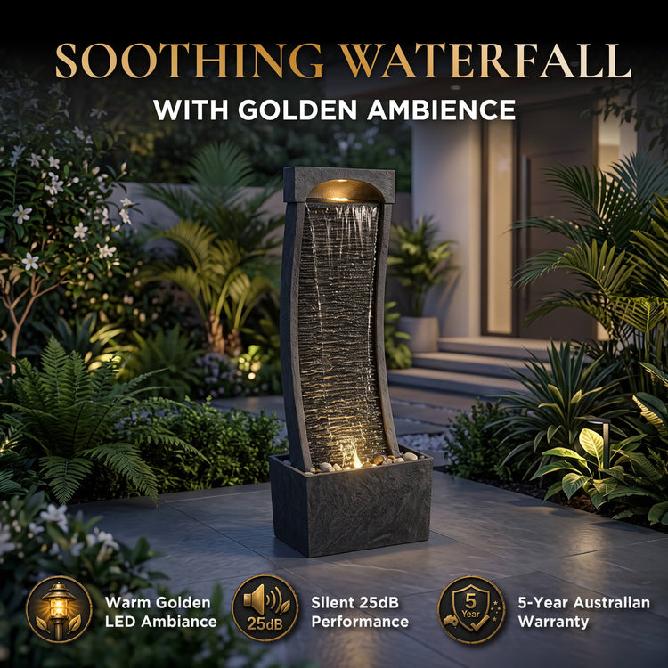 Bakyard Waterfall Pro water feature with stone-look finish