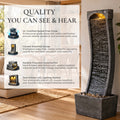 Bakyard Waterfall Pro water fountain with LED lighting after dark