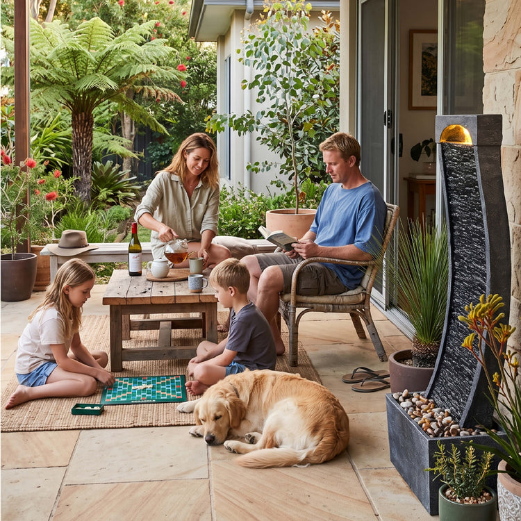 Bakyard Waterfall Pro slate-look waterfall water feature