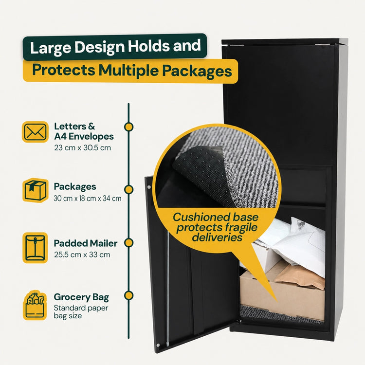 Aspen parcel letterbox interior