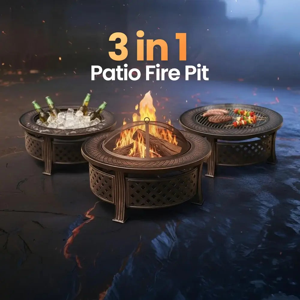 Bakyard Ember Ring - 2 in 1 Fire Pit & BBQ