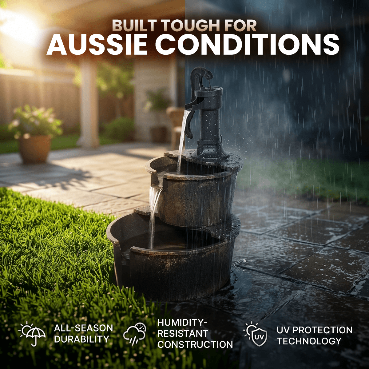 Bakyard Cascara Solar-Powered Water Fountain